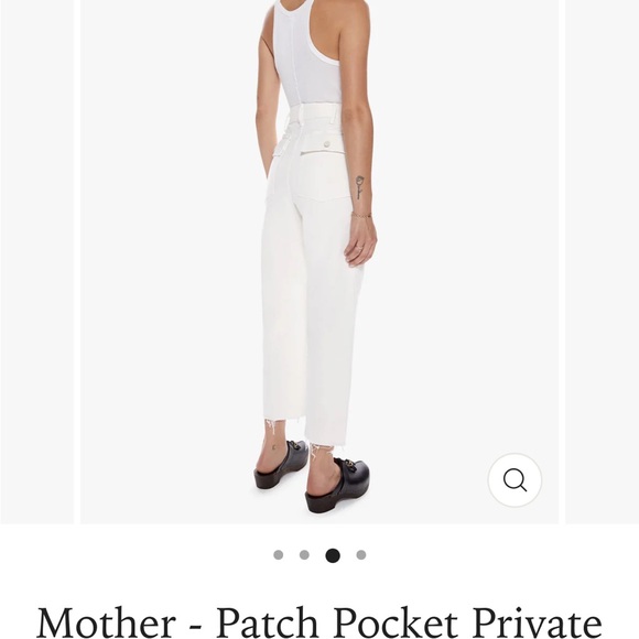 Mother Denim Patch Pocket Private Ankle Fray in cream puffs - Picture 4 of 6